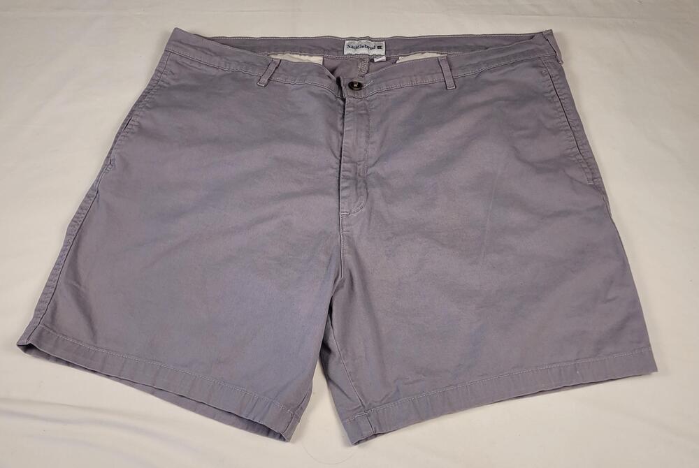 Saddlebred Shorts Mens 42 W Gray Chino Stretch Cotton Casual Comfort Flex Waist